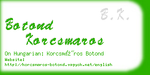 botond korcsmaros business card